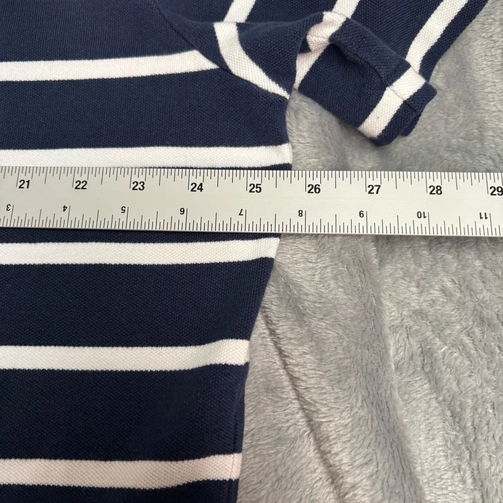 Polo Ralph Lauren Men's‎ XXL Navy/White Striped Polo Shirt 100% Cotton Red Pony